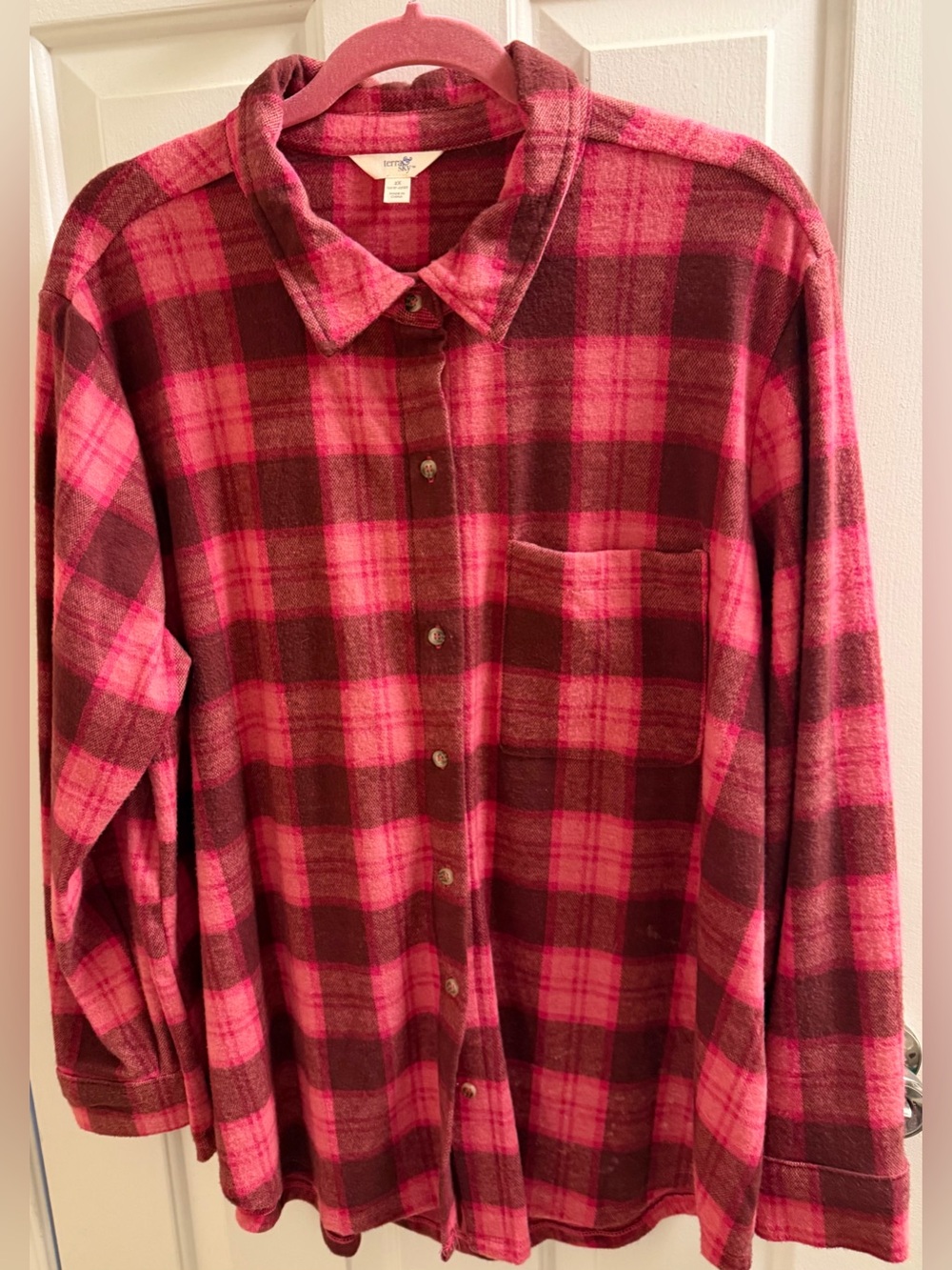 Terra & Sky Red and Brown Plaid Button-Down Shirt
